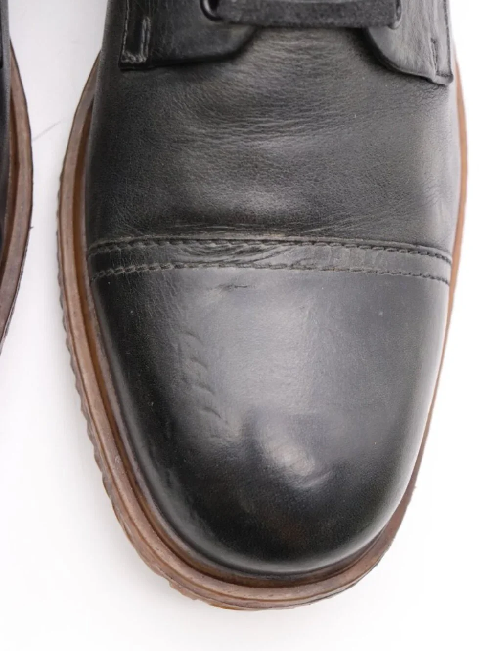 John Varvatos Tall Combat Boots Men’s 9 M Black Leather Cap Toe Lace Up Boots